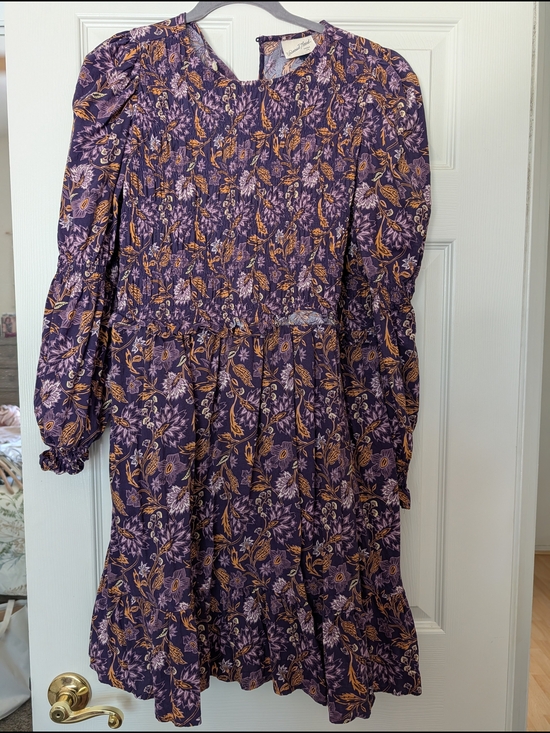 Universal Thread Dresses & Skirts - Universal Thread Purple Floral Tiered Midi Dress with Mustard Accents